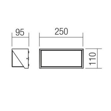 Redo 90238 - Уличный светодиодный настенный светильник SPECTRA LED/16W/230V 3000K IP54 серый