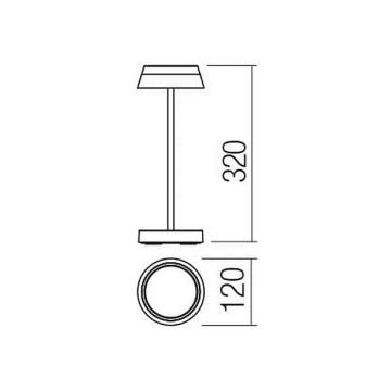 Redo 90312 - Сенсорна настільна LED лампа з регулюванням яскравості ILUNA LED/2,5W/5V 2700-3000K 3000 mAh IP65 чорний