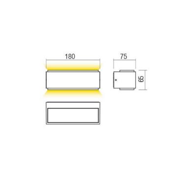 Redo 90400 - Уличный светодиодный настенный светильник DASH LED/9W/230V 4000K IP65 белый