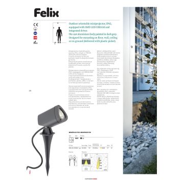 Redo 9041 - Світлодіодний вуличний світильник FELIX LED/7W/230V IP65 3000K