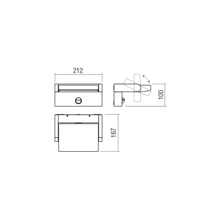 Redo 90587 - Уличный светодиодный настенный светильник с датчиком FLIP LED/20W/230V CRI 90 3000K IP54 антрацит