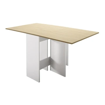 Розкладний обідній стіл 75x140 см коричневий/білий