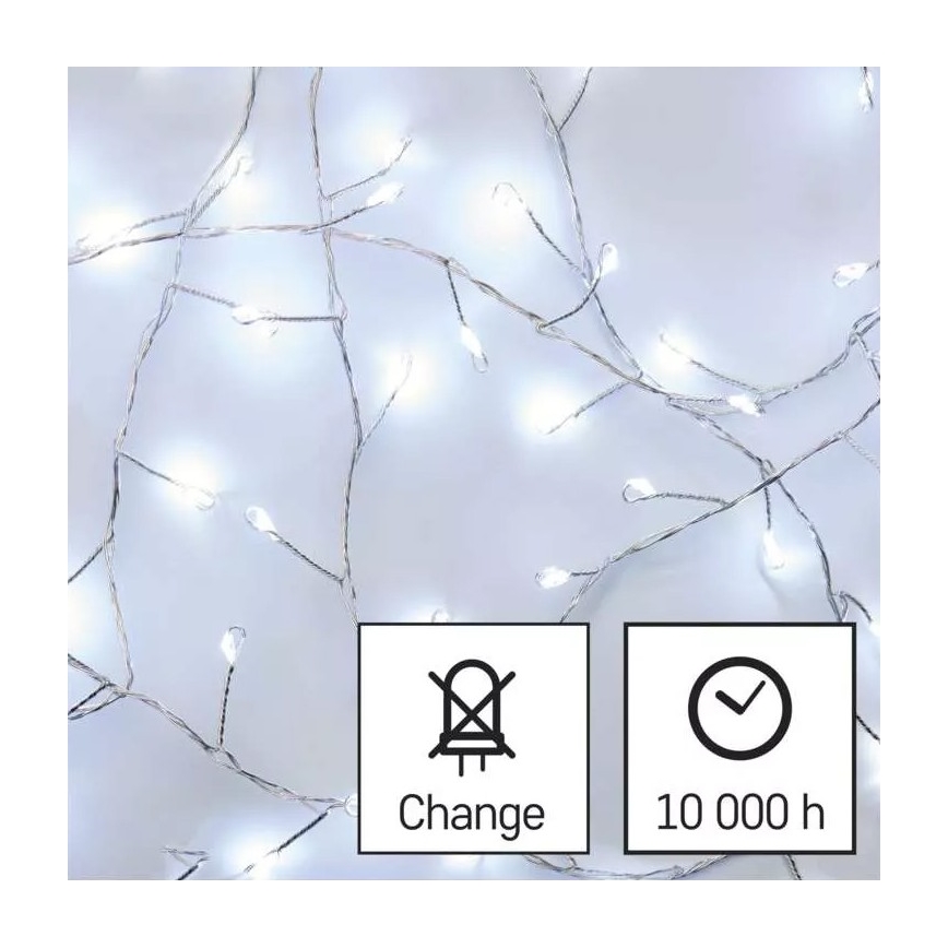 Різдвяна LED гірлянда 100xLED/3xAA 2,7 м холодний білий