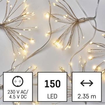 Різдвяна LED гірлянда 150xLED/5,35м теплий білий