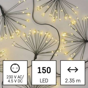 Різдвяна LED гірлянда 150xLED/5,35м теплий білий