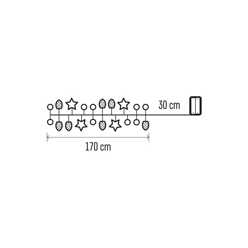 Різдвяна LED гірлянда 20xLED/2м