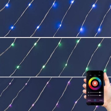 Різдвяна LED RGB гірлянда з регулюванням яскравості 100xLED/29 функцій 10,4м