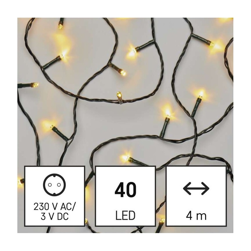 Різдвяна вулична світлодіодна гірлянда 40xLED/9м IP44 теплий білий