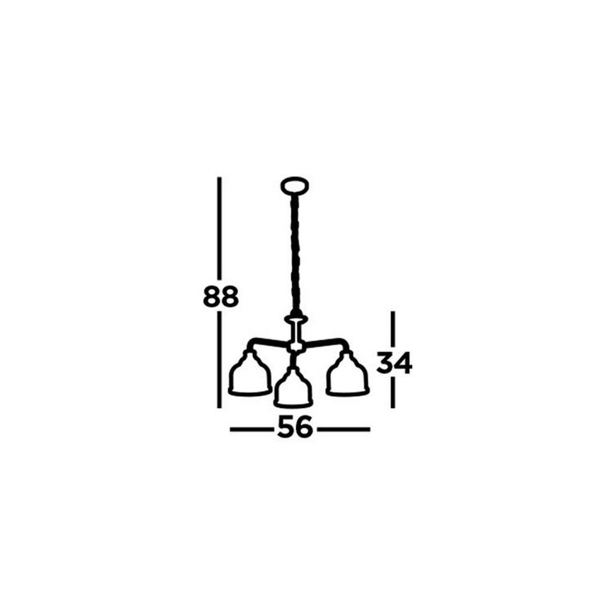 Searchlight - Люстра на ланцюгу BISTRO 3xE27/60W/230V латунь