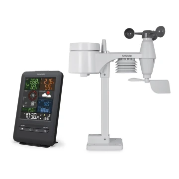 Sencor - Професійна метеостанція з кольоровим дисплеєм і будильником 1xCR2032