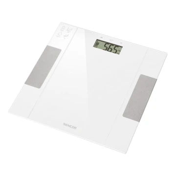 Sencor - Розумні підлогові фітнес-ваги 1xCR2032 білий