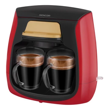 Sencor - Кофемашина с двумя чашками 500W/230V красный/черный