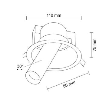 Shilo - Стельовий вбудований точковий світильник 1xGU10/15W/230V ⌀ 11 см чорний