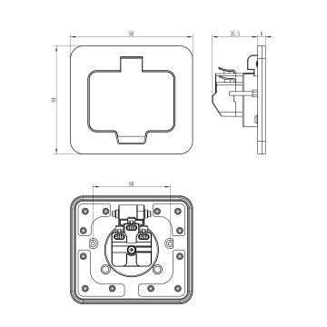 Уличная встроенная напольная розетка IP55 угловой