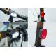 НАБОР 2x Светодиодный аккумуляторный велосипедный фонарь с регулированием яркости 350mAh IP44 красный/белый