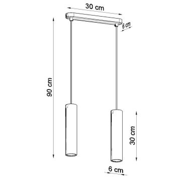 Подвесная люстра LINO 2xGU10/40W/230V бук