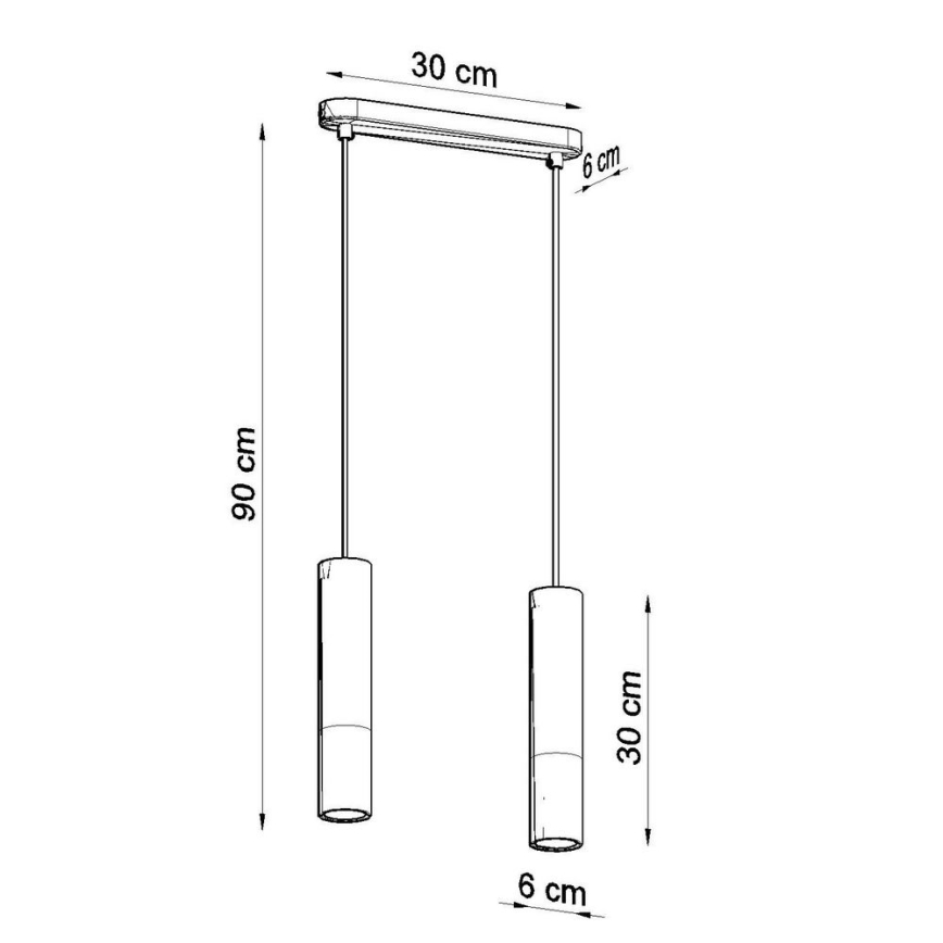 Подвесная люстра BORGIO 2xGU10/40W/230V бетон/металл черный