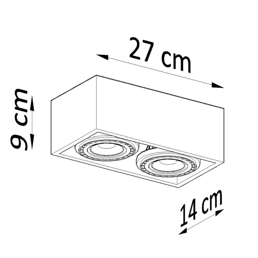 Потолочный светильник QUATRO AR111 2xGU10/40W/230V бетон