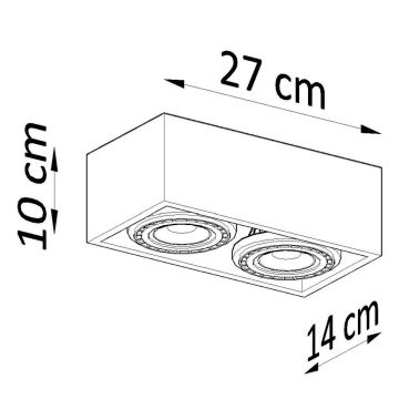 Потолочный светильник QUATRO AR111 2xGU10/40W/230V бук