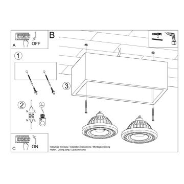 Потолочный светильник QUATRO AR111 2xGU10/40W/230V бук