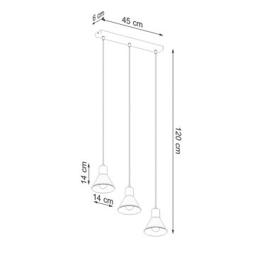 Люстра на тросе TALEJA 3xE27/60W/230V белая