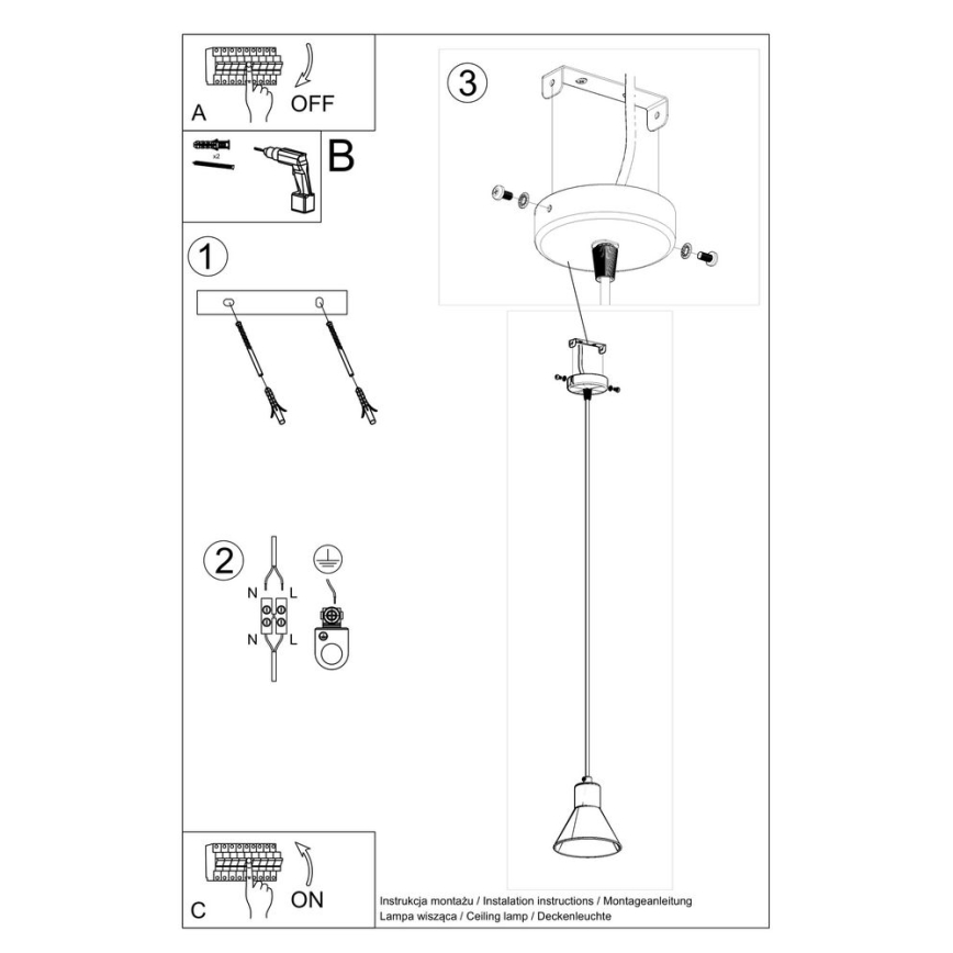 Люстра на тросе TAZILA 1xES111/60W/230V белая