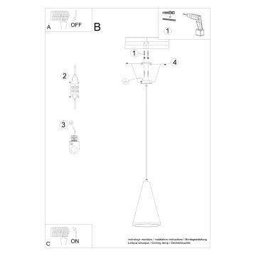 Подвесная люстра LOGE 1xE27/15W/230V бетон