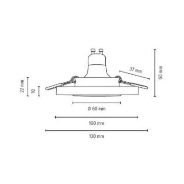 НАБОР 3x Светодиодный встроенный светильник VITAR 1xGU10/5W/230V CRI 90 бетон – сертифицировано FSC