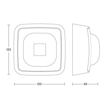 Steinel 064327 - Датчик присутності IR Quattro HD-2 24м COM1 IP54 білий