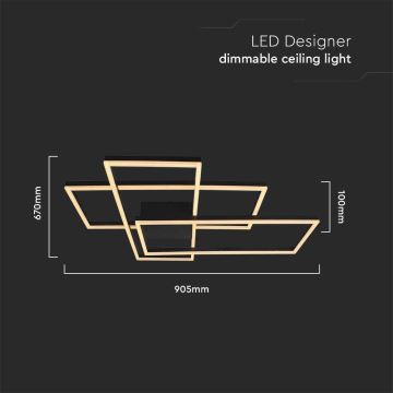 Стельовий LED світильник LED/47W/230V 3000K чорний