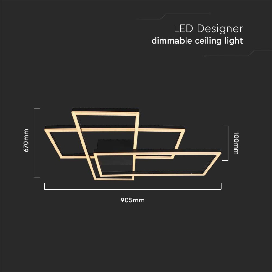 Стельовий LED світильник LED/47W/230V 3000K чорний