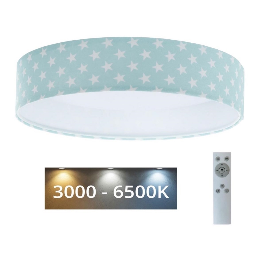 Стельовий LED світильник з регулюванням яскравості SMART GALAXY KIDS LED/24W/230V 3000-6500K зірки зелений/білий + дистанційне керування