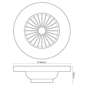 LED Стельовий світильник з вентилятором та регулюванням яскравості OPAL LED/48W/230V 3000-6500K + пульт дистанційного керування