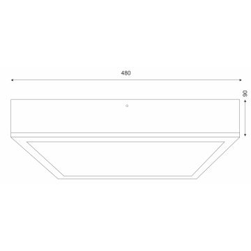 Стельовий світильник OAK SQUARE 4xE27/15W/230V 48x48 см дуб/чорний