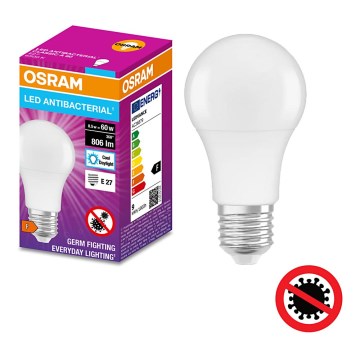 Светодиодная антибактериальная лампа A60 E27/8,5W/230V 6500K - Osram