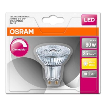 Светодиодная диммируемая лампочка GU10/7,2W/230V 2700K - Osram