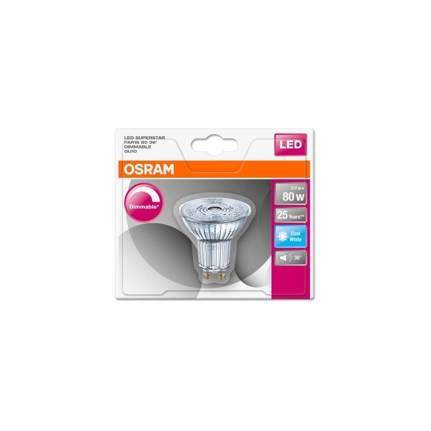 Светодиодная диммируемая лампочка GU10/8W/230V 4000K - Osram