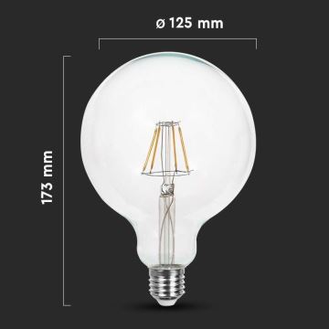 Светодиодная лампа FILAMENT G125 E27/12W/230V 3000K