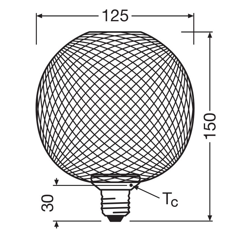 Светодиодная лампочка DECOR FLAT G125 E27/3,5W/230V 2700K черный - Osram