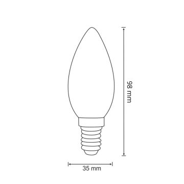 Светодиодная лампочка FILAMENT C37 E14/2W/230V 3000K