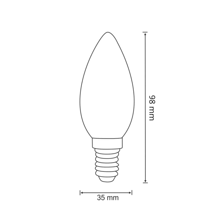 Светодиодная лампочка FILAMENT C37 E14/2W/230V 3000K