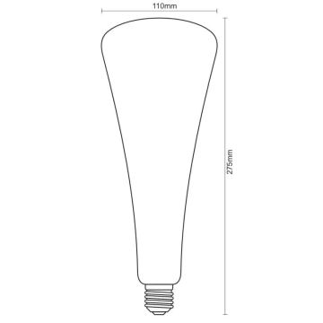 Светодиодная лампочка FILAMENT SHAPE T110 E27/5W/230V 1800K синий