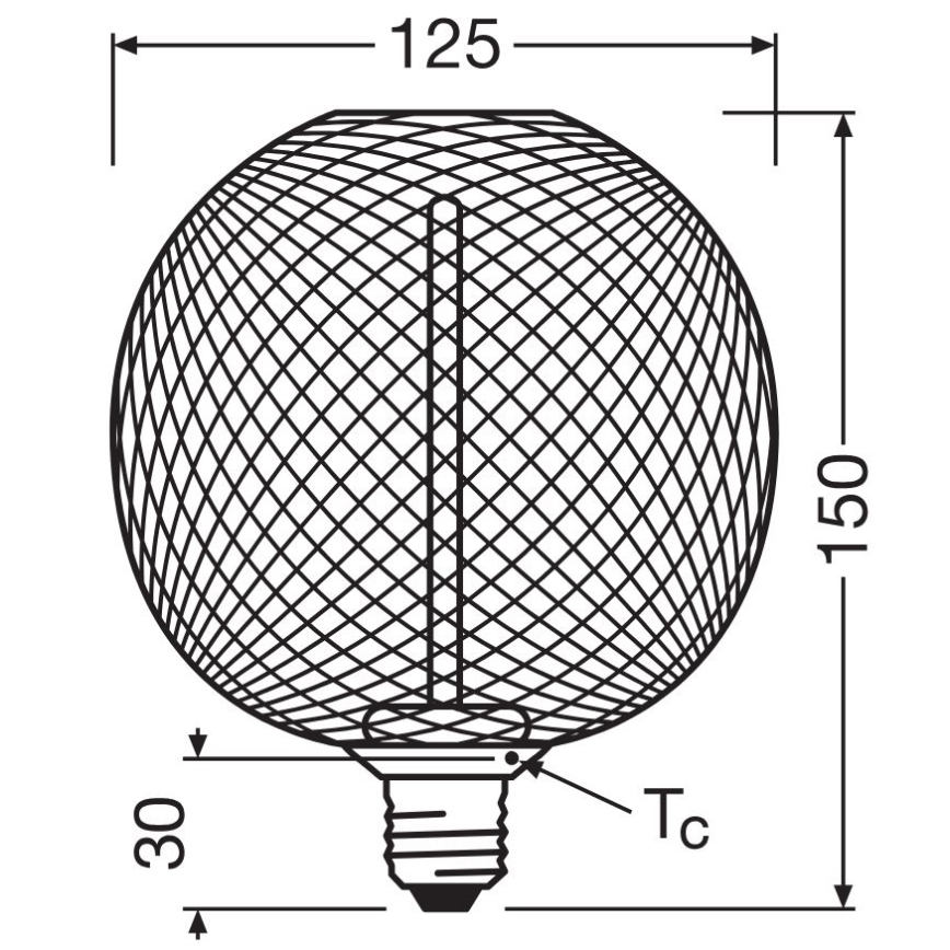 Светодиодная лампочка с регулированием яркости DECOR  FILAMENT G125 E27/3,5W/230V 1800K черный - Osram