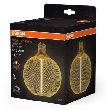 Светодиодная лампочка с регулированием яркости DECOR  FILAMENT G125 E27/3,5W/230V 1800K золотистый - Osram