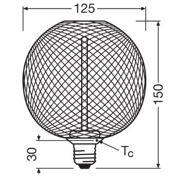 Светодиодная лампочка с регулированием яркости DECOR  FILAMENT G125 E27/3,5W/230V 1800K золотистый - Osram