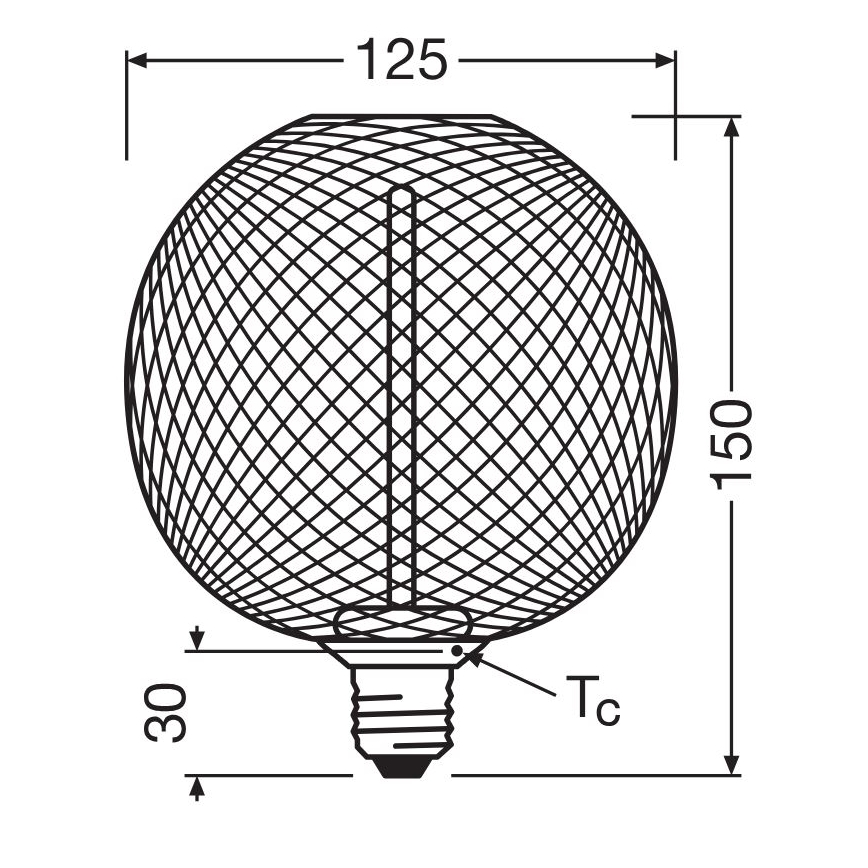 Светодиодная лампочка с регулированием яркости DECOR  FILAMENT G125 E27/3,5W/230V 1800K золотистый - Osram