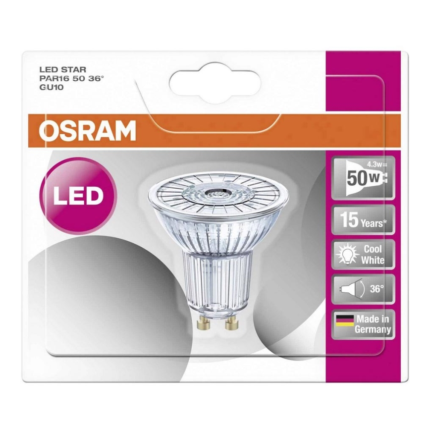 Светодиодная лампочка STAR GU10/4,3W/230V 4000K - Osram