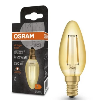 Светодиодная лампочка VINTAGE E14/2,5W/230V 2400K - Osram