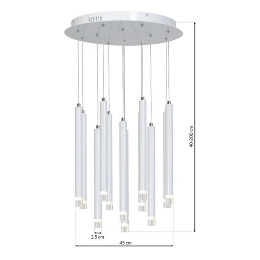 Светодиодная подвесная люстра ALBA 12xLED/1W/230V белый