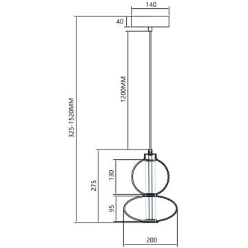 Светодиодная подвесная люстра DAPHNE LED/12W/230V золотистый